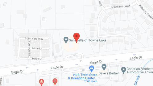 Map of the neighborhood around Sunabella of Towne Lake