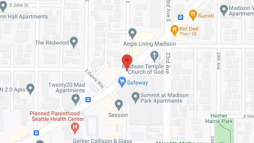 Map of the neighborhood around Aegis on Madison
