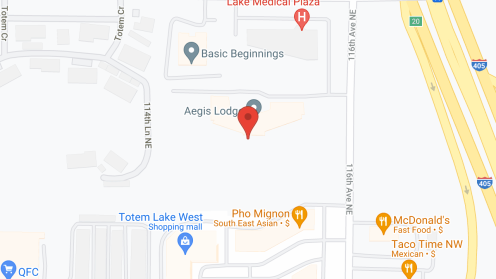 Map of the neighborhood around Aegis Lodge