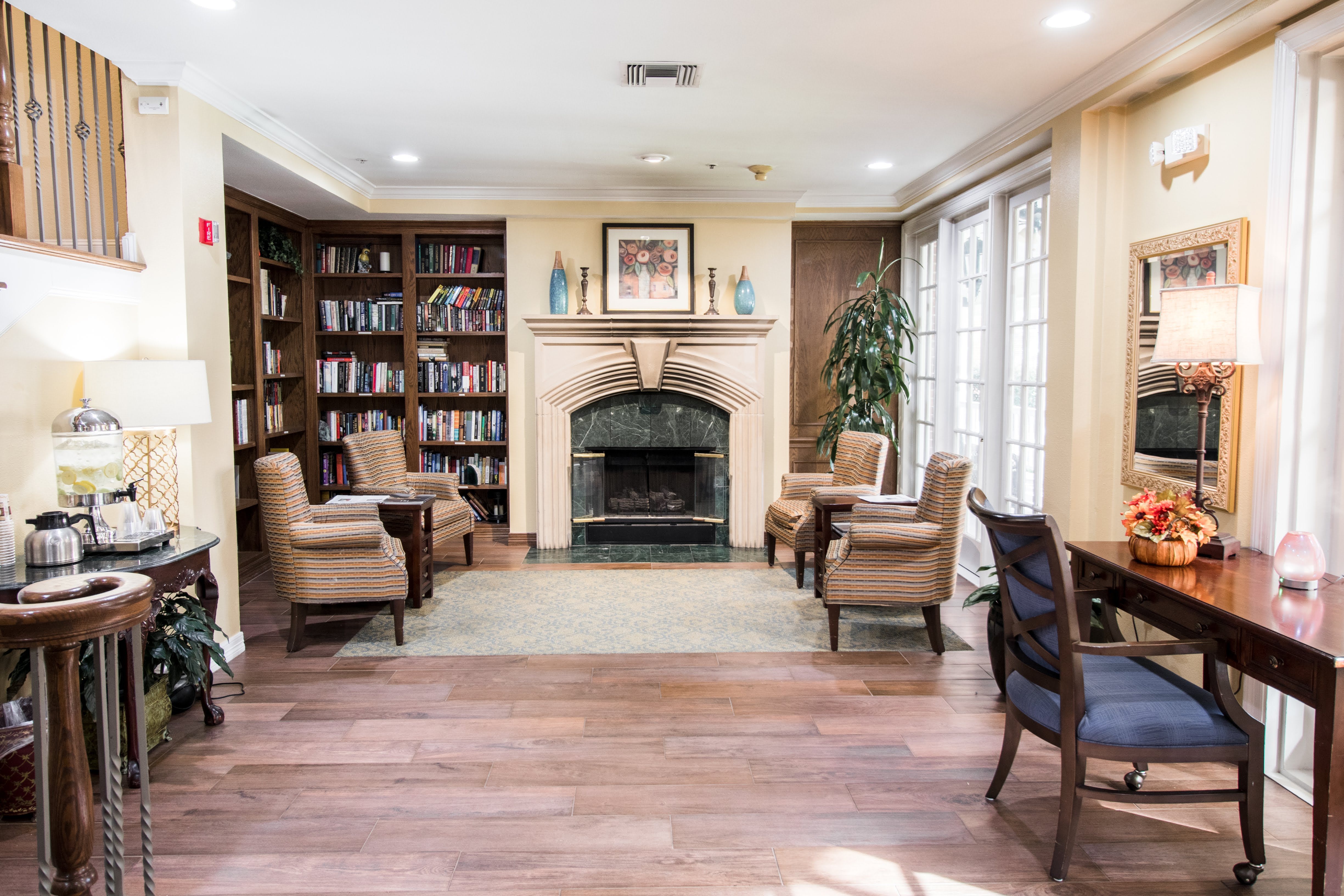 Caruth Haven Court indoor common area